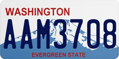 WA license plate AAM3708