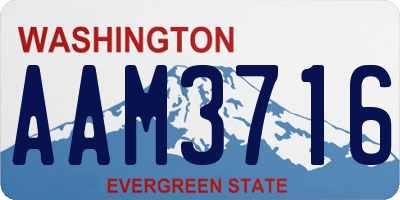 WA license plate AAM3716