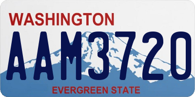 WA license plate AAM3720