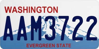 WA license plate AAM3722