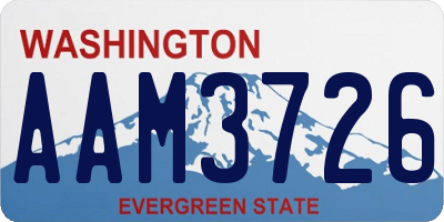 WA license plate AAM3726