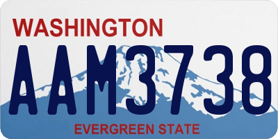 WA license plate AAM3738