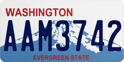 WA license plate AAM3742