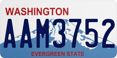 WA license plate AAM3752