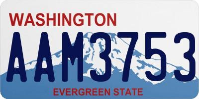 WA license plate AAM3753