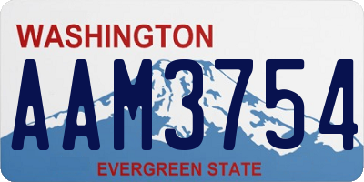 WA license plate AAM3754