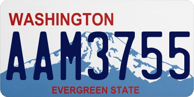 WA license plate AAM3755