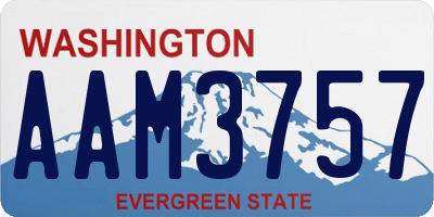 WA license plate AAM3757