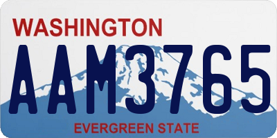 WA license plate AAM3765