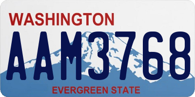 WA license plate AAM3768