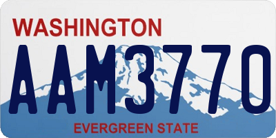 WA license plate AAM3770