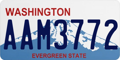 WA license plate AAM3772