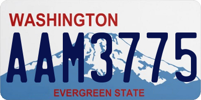 WA license plate AAM3775