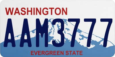 WA license plate AAM3777