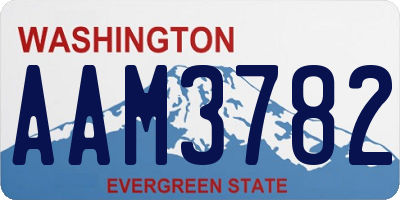 WA license plate AAM3782