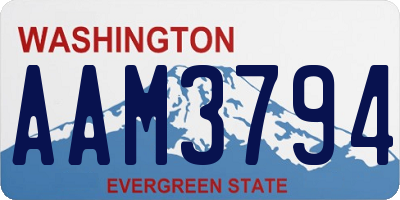 WA license plate AAM3794