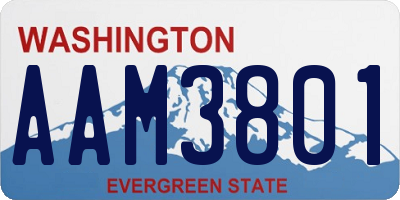WA license plate AAM3801