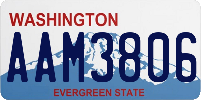 WA license plate AAM3806