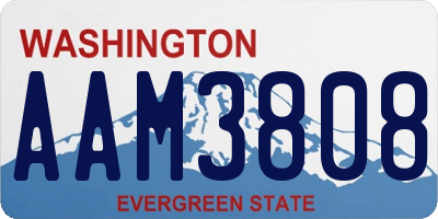 WA license plate AAM3808