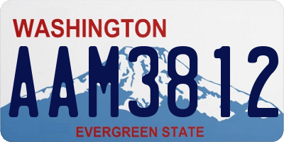 WA license plate AAM3812