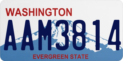 WA license plate AAM3814
