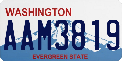 WA license plate AAM3819