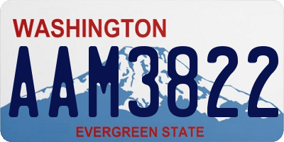 WA license plate AAM3822