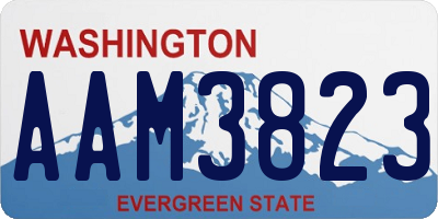 WA license plate AAM3823