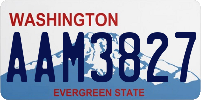 WA license plate AAM3827