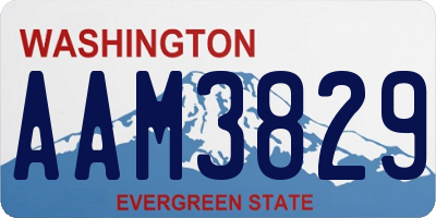 WA license plate AAM3829