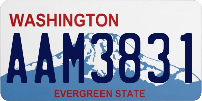 WA license plate AAM3831