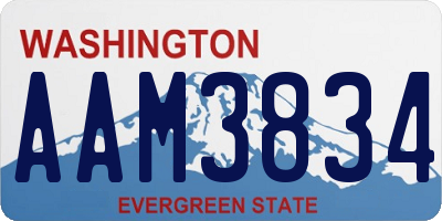 WA license plate AAM3834