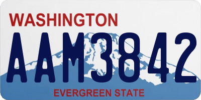 WA license plate AAM3842