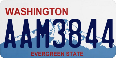 WA license plate AAM3844