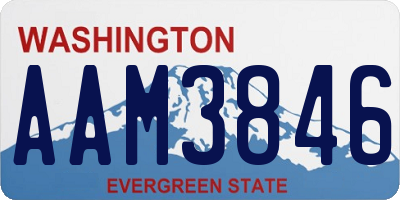 WA license plate AAM3846