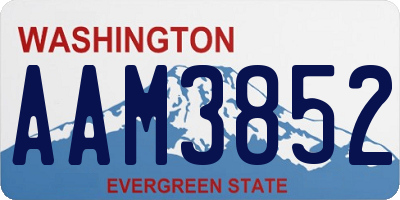 WA license plate AAM3852