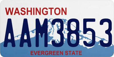 WA license plate AAM3853