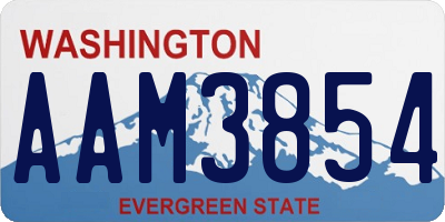 WA license plate AAM3854