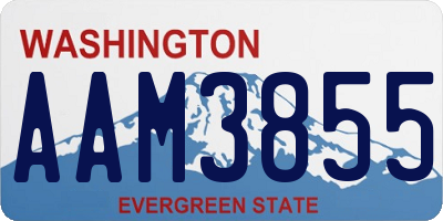 WA license plate AAM3855