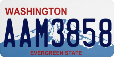WA license plate AAM3858