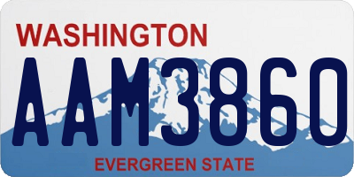 WA license plate AAM3860