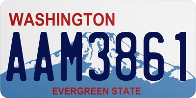 WA license plate AAM3861