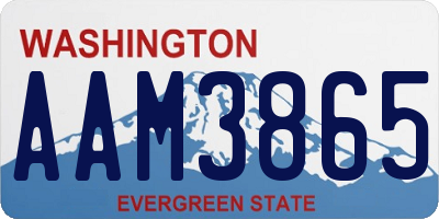 WA license plate AAM3865