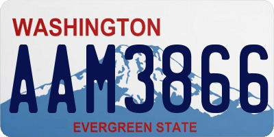 WA license plate AAM3866