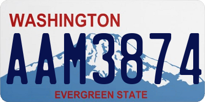 WA license plate AAM3874
