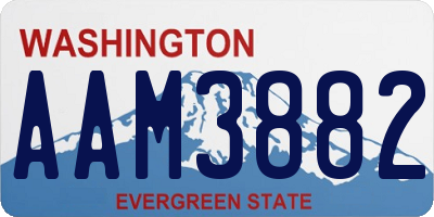 WA license plate AAM3882