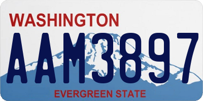 WA license plate AAM3897