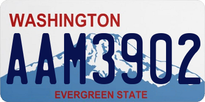 WA license plate AAM3902