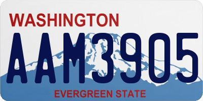 WA license plate AAM3905