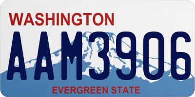 WA license plate AAM3906
